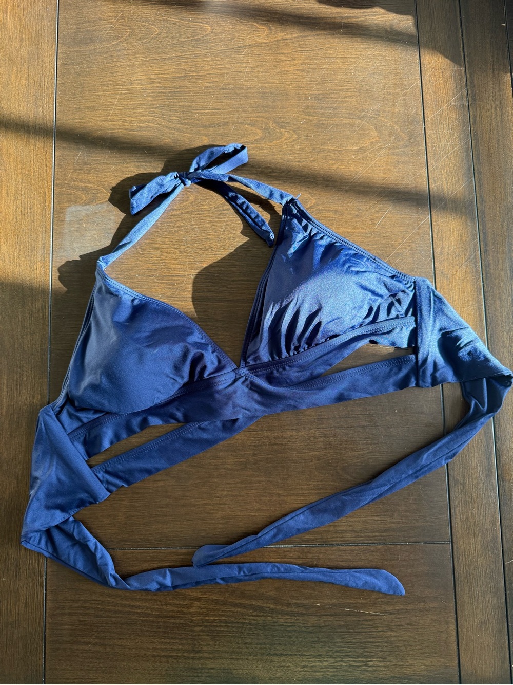 Shade & Shore Navy Wrap Triangle Bikini Top
